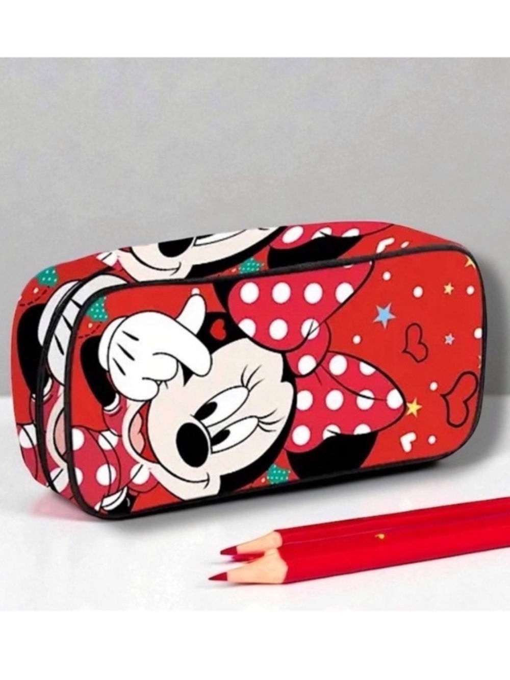 Disney Minnie Mouse Red White Pen Pencil Case Multipurpose Storage Case NEW
